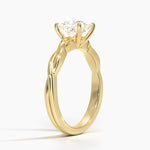 Twisted Vine Solitaire Ring Yellow Gold 18k Princess Engagement Ring