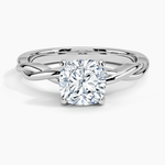 Twisted Vine Solitaire Ring Platinum Cushion Engagement Ring