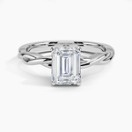 Twisted Vine Solitaire Ring Platinum Emerald Engagement Ring