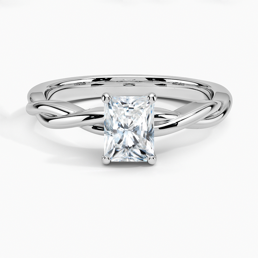 Twisted Vine Solitaire Ring Platinum Radiant Engagement Ring