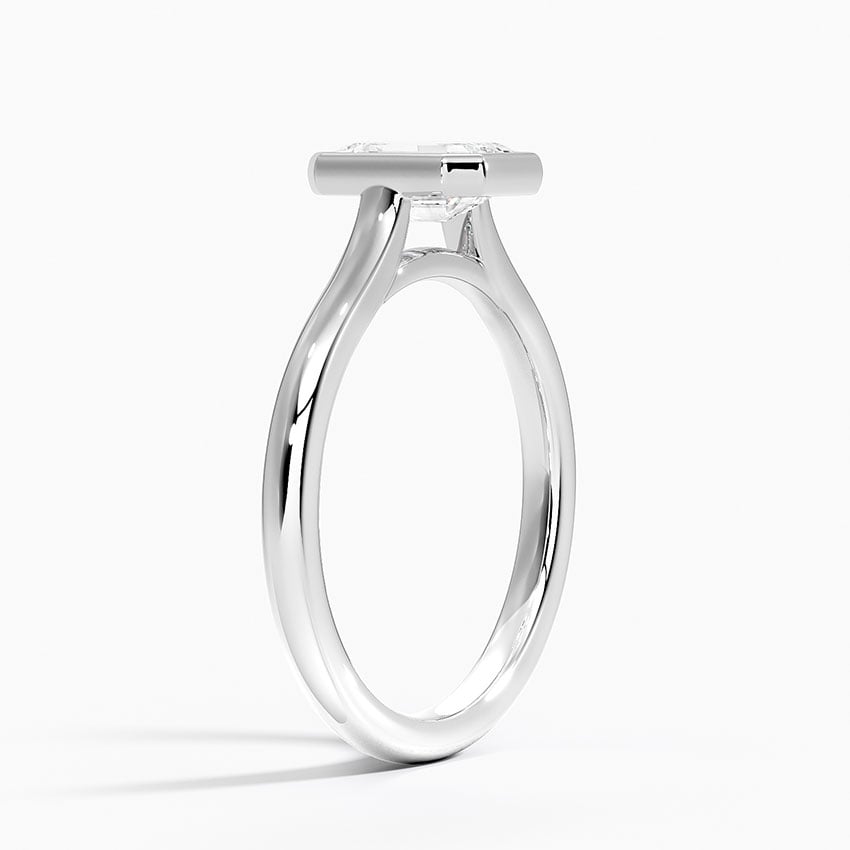 Luna 2mm Bezel Ring Platinum Emerald Engagement Ring