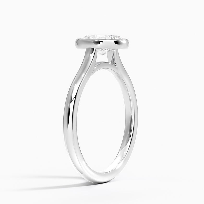 Luna 2mm Bezel Ring Platinum Oval Engagement Ring