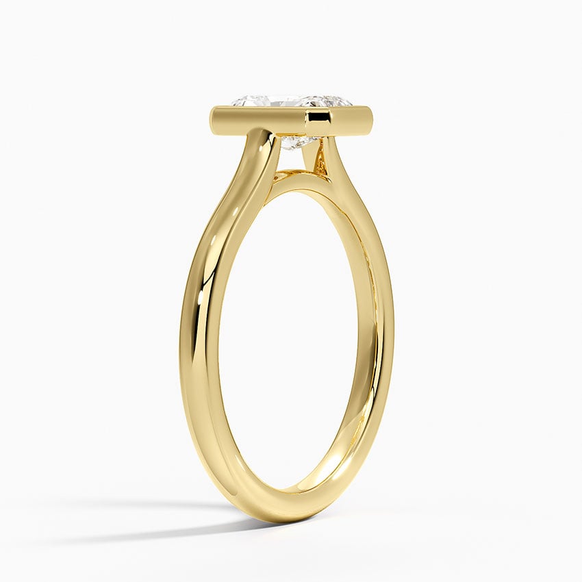 Luna 2mm Bezel Ring Yellow Gold 18k Radiant Engagement Ring