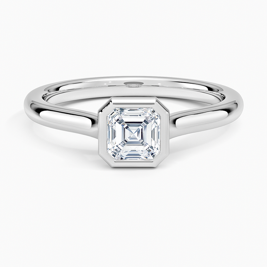 Luna 2mm Bezel Ring Platinum Asscher Engagement Ring