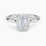 Luna 2mm Bezel Ring Platinum Emerald Engagement Ring