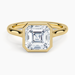 Luna 2mm Bezel Ring Yellow Gold 18k Asscher Engagement Ring