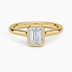 Luna 2mm Bezel Ring Yellow Gold 18k Emerald Engagement Ring