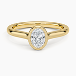 Luna 2mm Bezel Ring Yellow Gold 18k Oval Engagement Ring