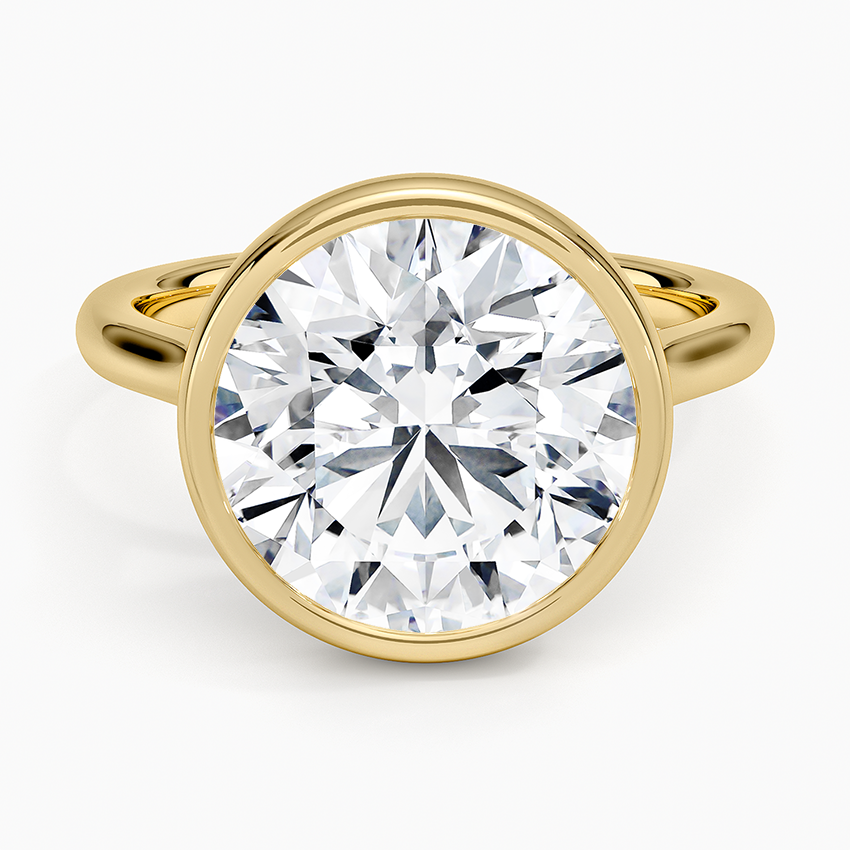 Luna 2mm Bezel Ring Yellow Gold 18k Round Engagement Ring