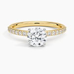 Six Prong Petite Shared Prong Diamond Ring (1/5 ct. tw.) Yellow Gold 18k Round Engagement Ring