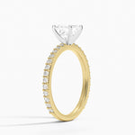 Petite Shared Prong Three-Quarter Coverage Diamond Ring (1/3 ct. tw.) Yellow Gold 18k Asscher Engagement Ring