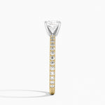 Petite Shared Prong Three-Quarter Coverage Diamond Ring (1/3 ct. tw.) Yellow Gold 18k Cushion Engagement Ring