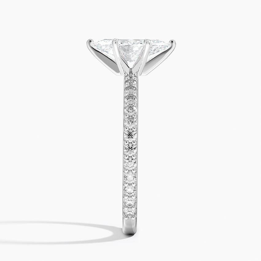Petite Shared Prong Three-Quarter Coverage Diamond Ring (1/3 ct. tw.) Platinum Marquise Engagement Ring