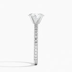 Petite Shared Prong Three-Quarter Coverage Diamond Ring (1/3 ct. tw.) Platinum Oval Engagement Ring