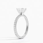 Petite Shared Prong Three-Quarter Coverage Diamond Ring (1/3 ct. tw.) Platinum Princess Engagement Ring