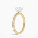 Petite Shared Prong Three-Quarter Coverage Diamond Ring (1/3 ct. tw.) Yellow Gold 18k Princess Engagement Ring