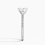 Petite Shared Prong Three-Quarter Coverage Diamond Ring (1/3 ct. tw.) Platinum Radiant Engagement Ring