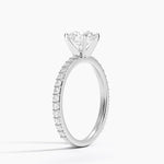 Petite Shared Prong Three-Quarter Coverage Diamond Ring (1/3 ct. tw.) Platinum Round Engagement Ring