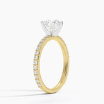 Petite Shared Prong Three-Quarter Coverage Diamond Ring (1/3 ct. tw.) Yellow Gold 18k Round Engagement Ring