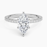 Petite Shared Prong Three-Quarter Coverage Diamond Ring (1/3 ct. tw.) Platinum Marquise Engagement Ring