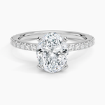 Petite Shared Prong Three-Quarter Coverage Diamond Ring (1/3 ct. tw.) Platinum Oval Engagement Ring