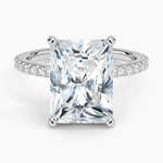 Petite Shared Prong Three-Quarter Coverage Diamond Ring (1/3 ct. tw.) Platinum Radiant Engagement Ring