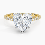 Petite Shared Prong Three-Quarter Coverage Diamond Ring (1/3 ct. tw.) Yellow Gold 18k Heart Engagement Ring
