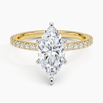 Petite Shared Prong Three-Quarter Coverage Diamond Ring (1/3 ct. tw.) Yellow Gold 18k Marquise Engagement Ring
