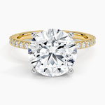 Petite Shared Prong Three-Quarter Coverage Diamond Ring (1/3 ct. tw.) Yellow Gold 18k Round Engagement Ring