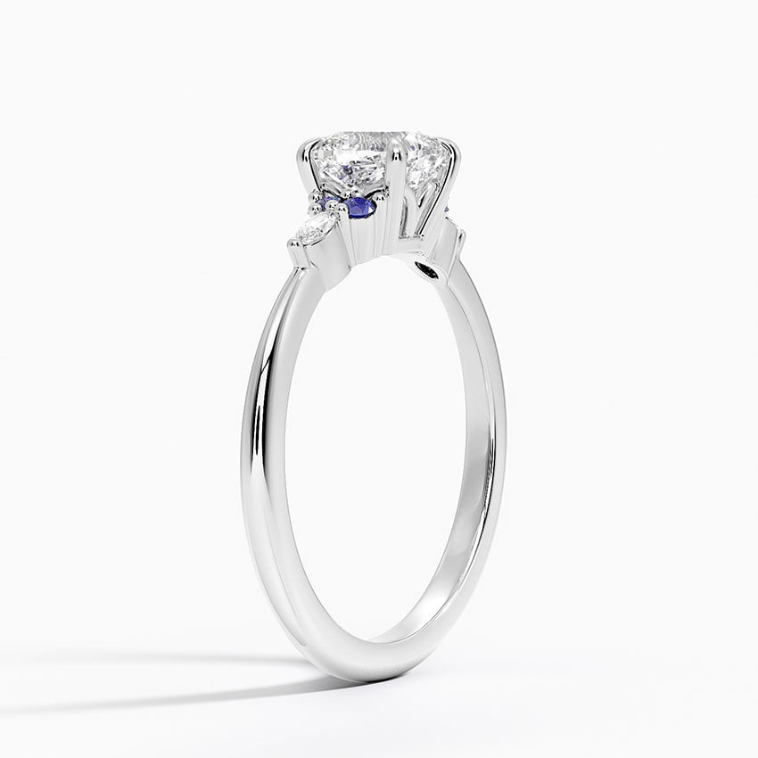 Nadia Sapphire and Diamond Ring Platinum Cushion Engagement Ring
