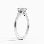 Nadia Sapphire and Diamond Ring Platinum Cushion Engagement Ring