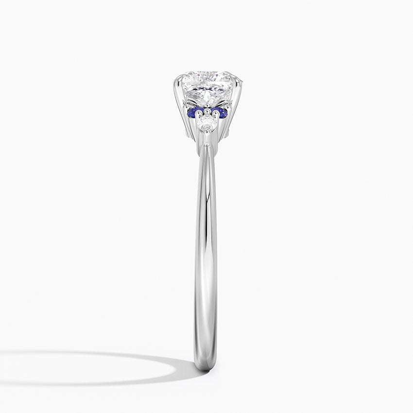 Nadia Sapphire and Diamond Ring Platinum Cushion Engagement Ring