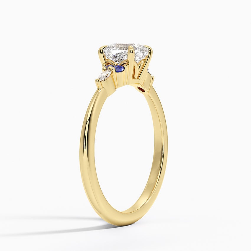 Nadia Sapphire and Diamond Ring Yellow Gold 18k Cushion Engagement Ring