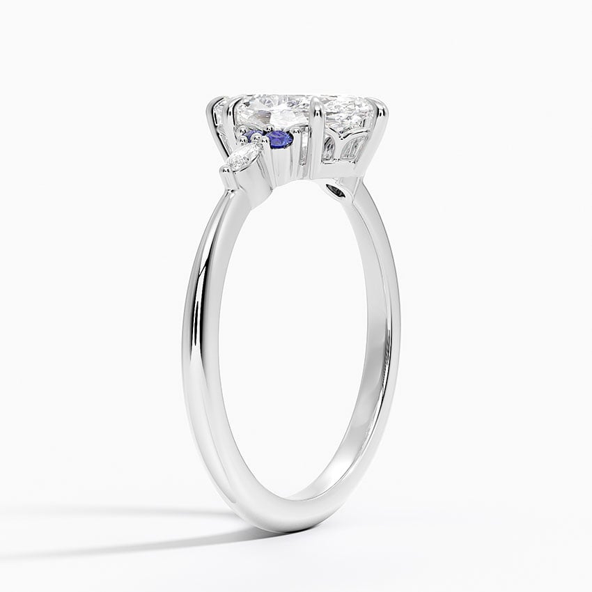 Nadia Sapphire and Diamond Ring Platinum Marquise Engagement Ring