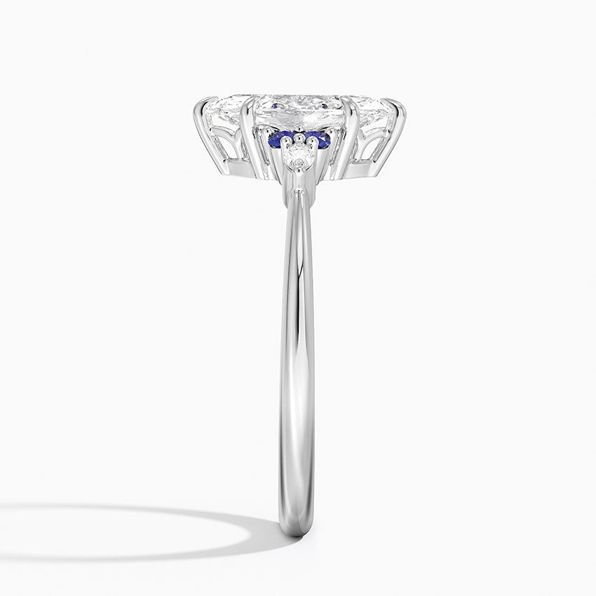 Nadia Sapphire and Diamond Ring Platinum Marquise Engagement Ring