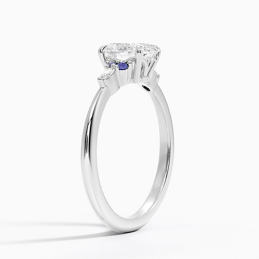 Nadia Sapphire and Diamond Ring Platinum Oval Engagement Ring