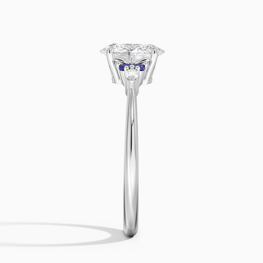 Nadia Sapphire and Diamond Ring Platinum Oval Engagement Ring