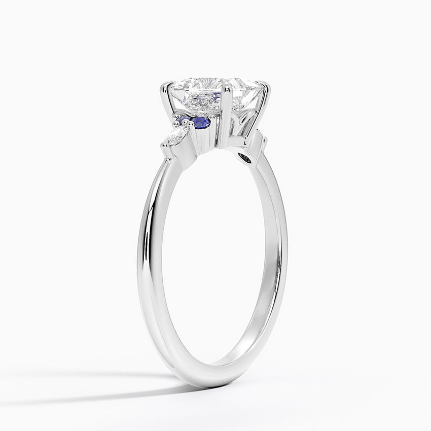 Nadia Sapphire and Diamond Ring Platinum Princess Engagement Ring