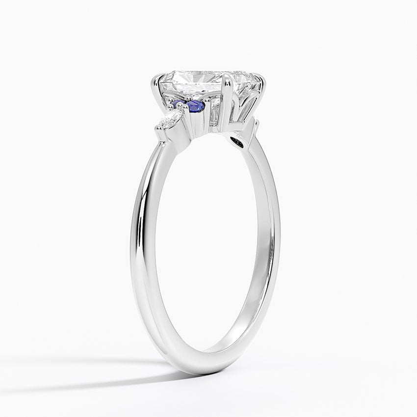 Nadia Sapphire and Diamond Ring Platinum Radiant Engagement Ring