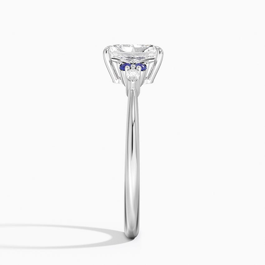 Nadia Sapphire and Diamond Ring Platinum Radiant Engagement Ring