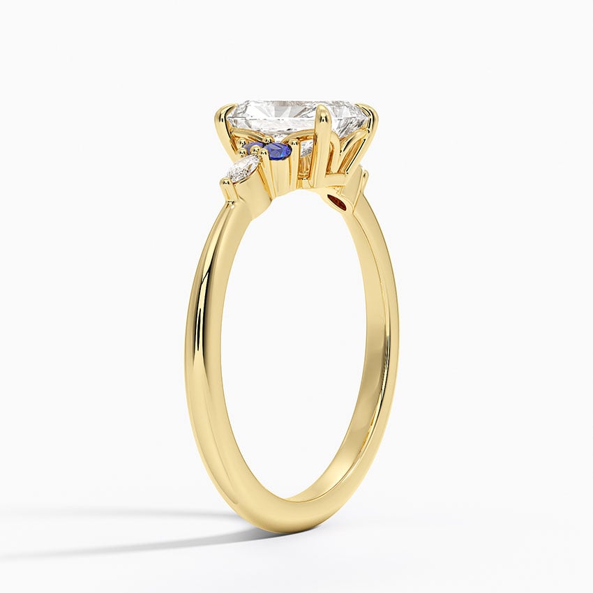 Nadia Sapphire and Diamond Ring Yellow Gold 18k Radiant Engagement Ring
