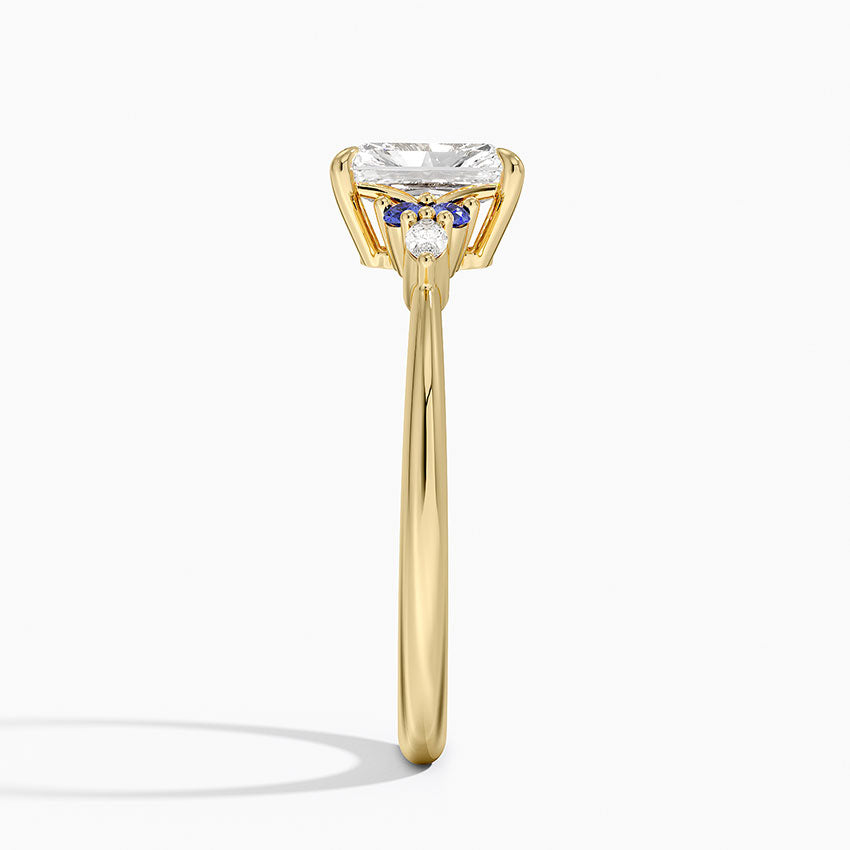 Nadia Sapphire and Diamond Ring Yellow Gold 18k Radiant Engagement Ring