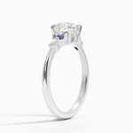Nadia Sapphire and Diamond Ring Platinum Round Engagement Ring
