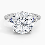 Nadia Sapphire and Diamond Ring Platinum Round Engagement Ring