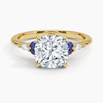 Nadia Sapphire and Diamond Ring Yellow Gold 18k Cushion Engagement Ring