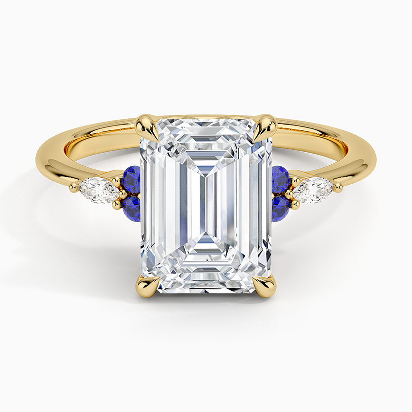 Nadia Sapphire and Diamond Ring Yellow Gold 18k Emerald Engagement Ring
