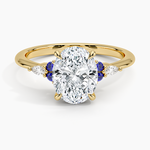 Nadia Sapphire and Diamond Ring Yellow Gold 18k Oval Engagement Ring