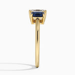 Luxe Rhiannon Three Stone Sapphire Ring Yellow Gold 18k Emerald Engagement Ring