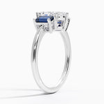 Luxe Rhiannon Three Stone Sapphire Ring Platinum Marquise Engagement Ring