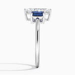 Luxe Rhiannon Three Stone Sapphire Ring Platinum Marquise Engagement Ring